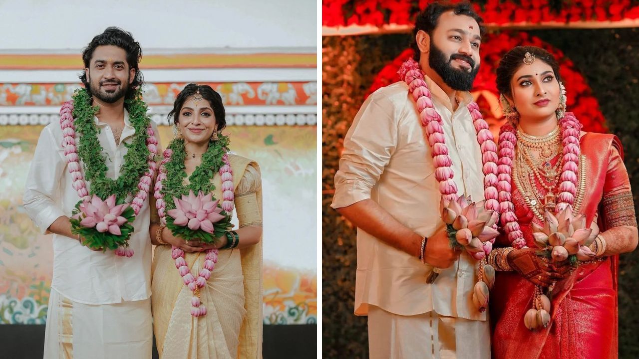 साऊथ इंडियन लग्न सोहळ्यांमध्ये  पानांच्या वरमाला वधूवराच्या गळ्यात घातल्या जातात. यासोबतच कमळाच्या फुलांच्या वरमाला सुद्धा अतिशय सुंदर दिसतात. 