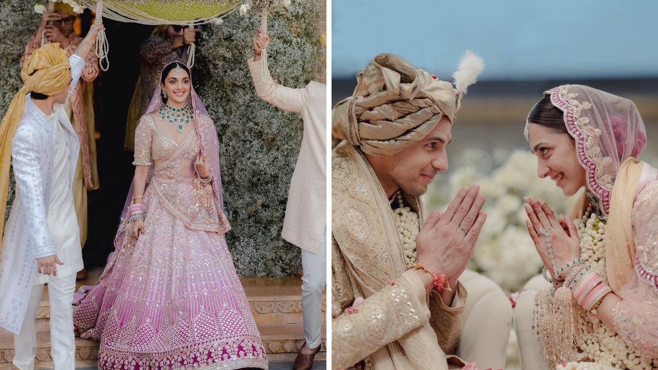 अभिनेत्री कियारा अडवाणी तिच्या अभिनयामुळे चाहत्यांमध्ये खूप जास्त फेमस झाली आहे. तिचा वेडिंग लुक सगळ्यांचं खूप जास्त आवडला होता. फिकट गुलाबी रंगाच्या कपड्यांमध्ये कियारा अतिशय सुंदर दिसत होती. 