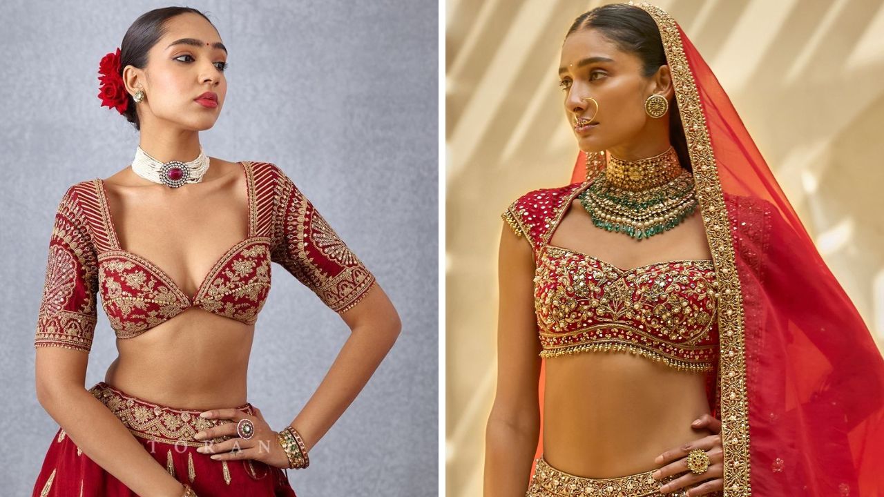 बारीक अंगाच्या मुलींवर या पॅर्टनचे ब्लाऊज सुंदर दिसेल. कोणत्या साध्या साडीवर डायमंड वर्क केलेले ब्लाऊज परिधान केल्यास लुक मॉर्डन दिसेल.