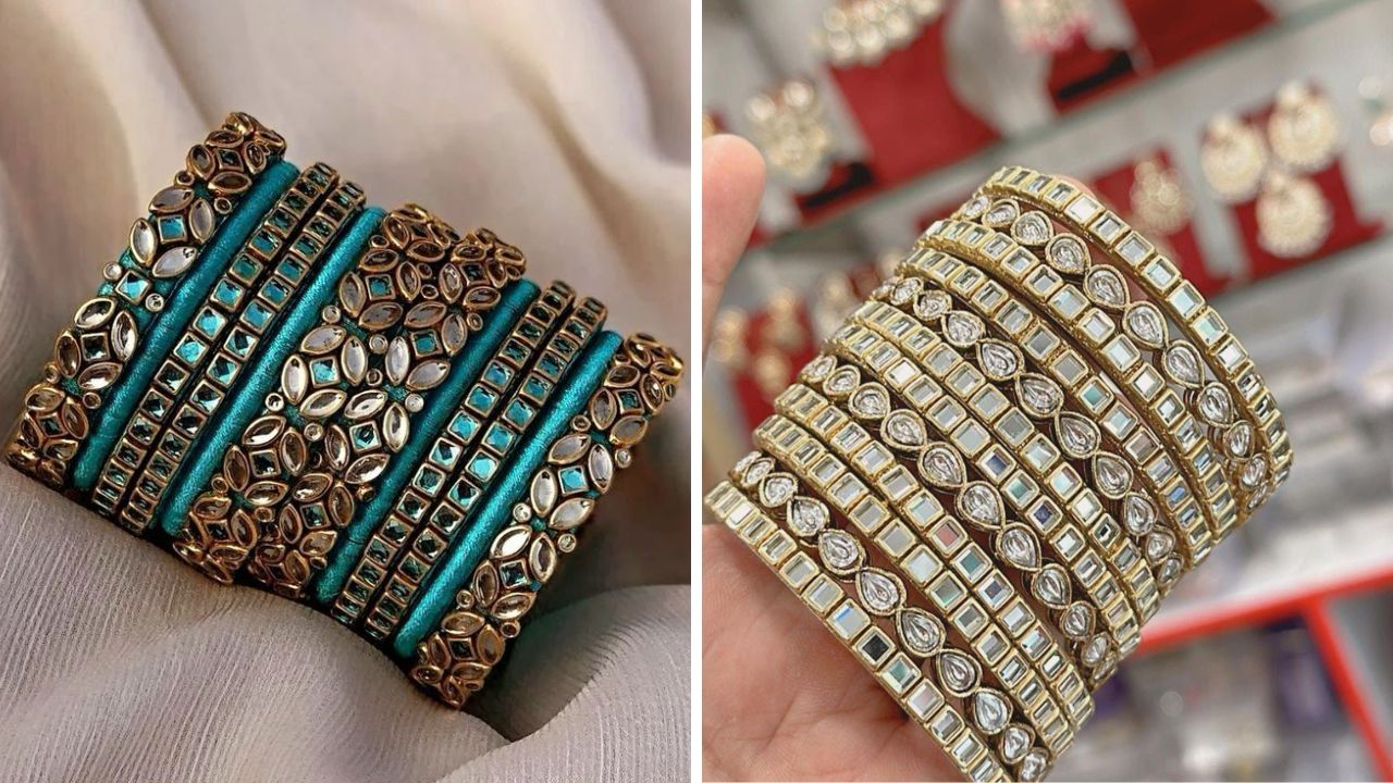 लेहेंगा किंवा साडीला मॅच होईल अशा बांगड्या घालायला अनेकांना आवडते. अशावेळी तुम्ही साडीच्या रंगांच्या बांगड्या आणि डायमंड बांगड्या मिक्स करून घालू शकता.