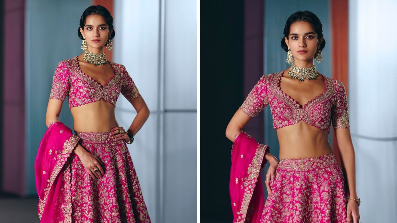 लग्नातील लुकसाठी सगळ्यांचं हेवी डिझाईन केलेला लेहेंगा आणि ब्लाऊज हवा असतो. त्यामुळे तुम्ही या पॅर्टनमधील रेडिमेड लेहेंगा नक्कीच ट्राय करू शकता.