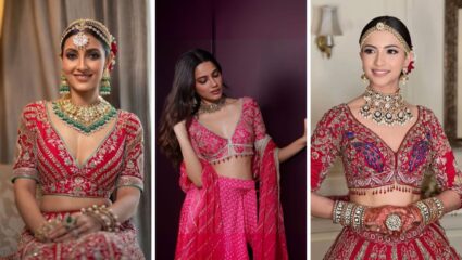 V Neck ब्लाऊजचा मॉर्डन ट्रेंड! लेहेंग्यावरील ब्लाऊजच्या पुढच्या गळ्याला शिवा ‘हे’ आकर्षक पॅर्टन, दिसाल हटके