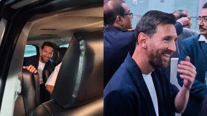 फुटबॉलचा जादूगार Lionel Messi ने भारतीय भूमीवर ठेवले पाऊल, एक झलक पाहण्यासाठी चाहत्यांची गर्दी, Video Viral