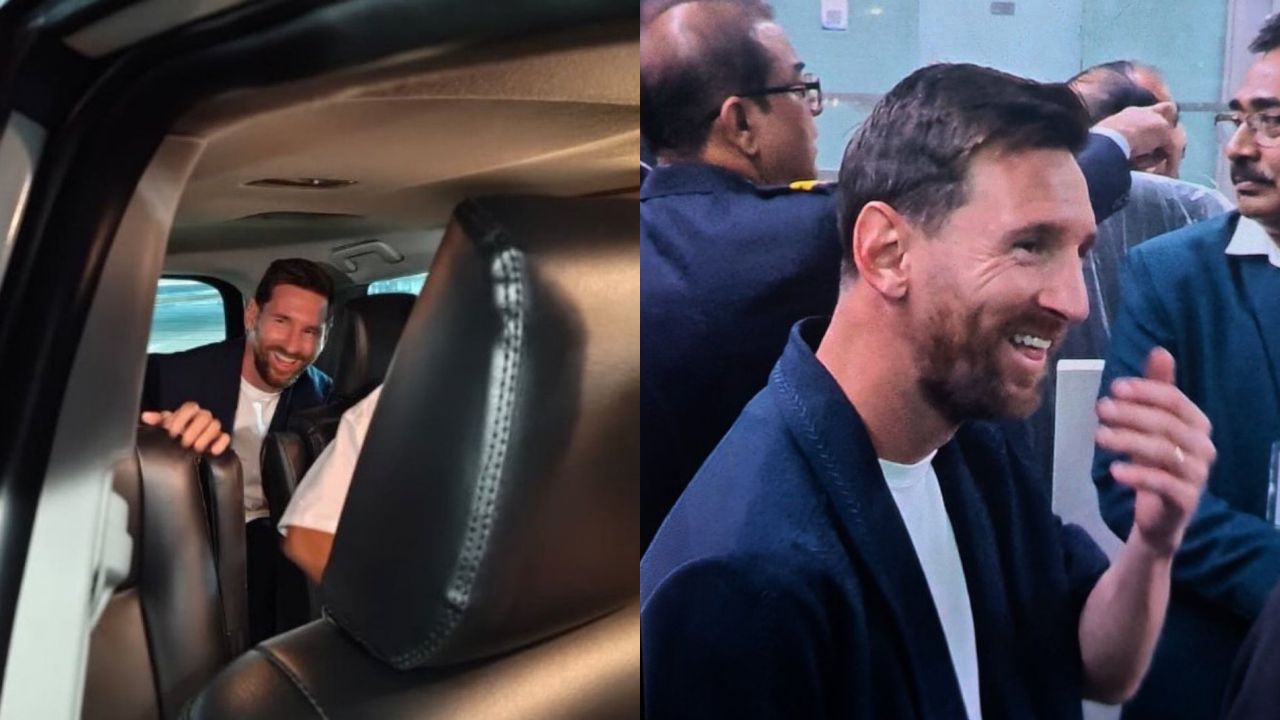 फुटबॉलचा जादूगार Lionel Messi ने भारतीय भूमीवर ठेवले पाऊल, एक झलक पाहण्यासाठी चाहत्यांची गर्दी, Video Viral