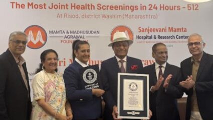 24 तासांत सर्वाधिक सांध्यांची तपासणी करत पेन-फ्री महाराष्ट्राने गिनीज वर्ल्ड रेकॉर्ड्समध्ये पटकावला सन्मान