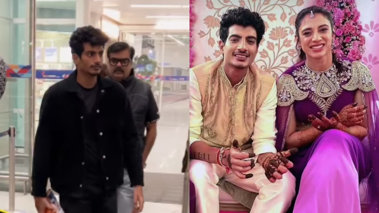 स्मृती मानधना हिचे लग्न पोस्टपोन झाल्यानंतर पहिल्यांदाच दिसला पलाश मुच्छल! सोशल मिडियावर Video Viral