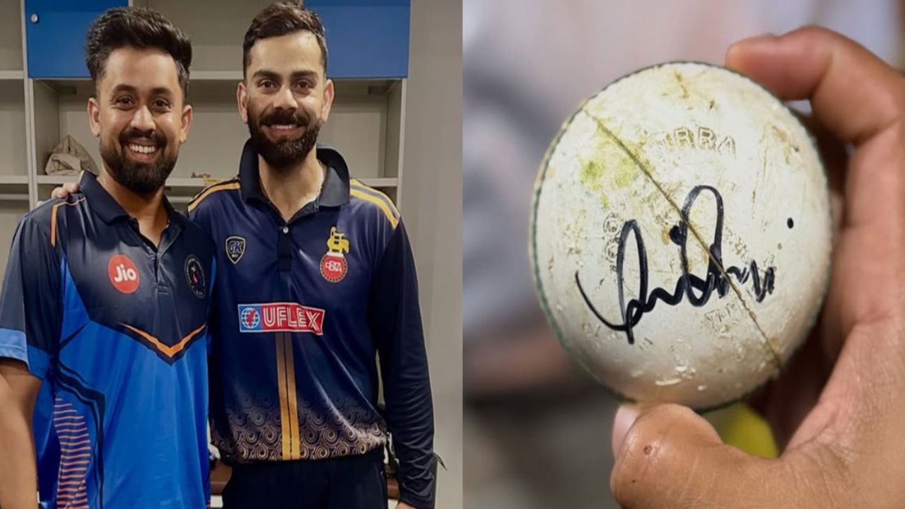 विराट कोहलीला आऊट केल्यानंतर फलंदाजाने स्वत: दिले गोलंदाजाला खास गिफ्ट! सोशल मिडियावर Photo Viral