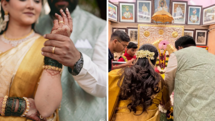 महाराजांच्या आशिर्वादाने ज्ञानदा-हर्षदने केला श्रीगणेशा, साखरपुड्यातील गोड क्षणाचे फोटो पहाच!