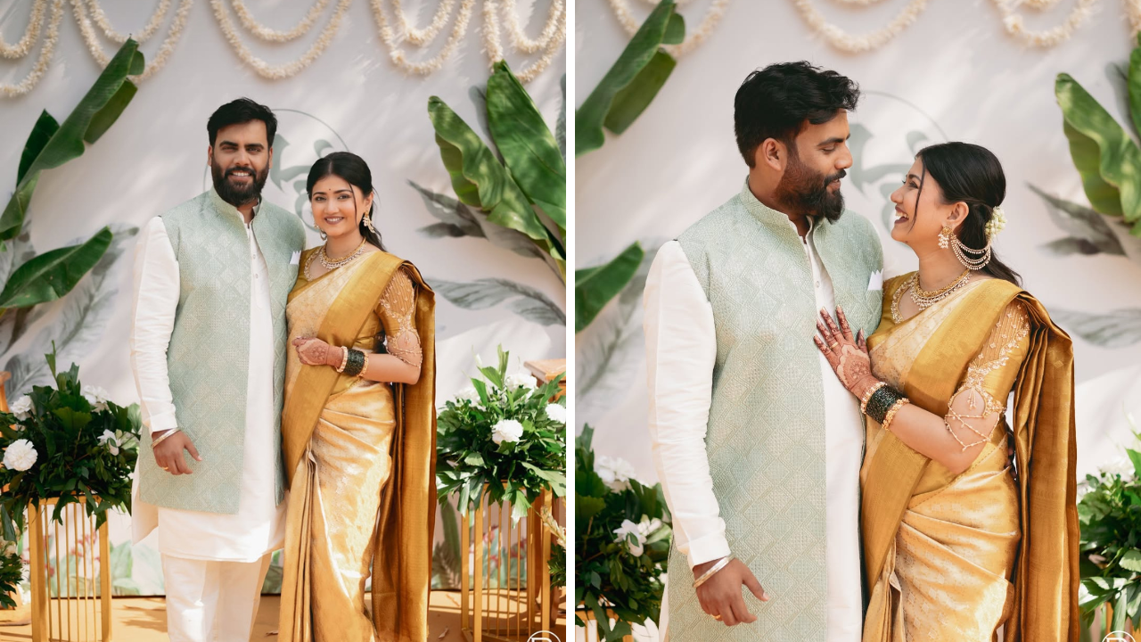 मिनिमल मेकअप आणि मिनिमल दागिन्यांमध्ये ज्ञानदाने साखरपुड्याचा हा लुक क्लासी ठेवलाय आणि तिच्यावर चाहते अभिनंदनाचा वर्षाव सोशल मीडियावर करत आहेत 