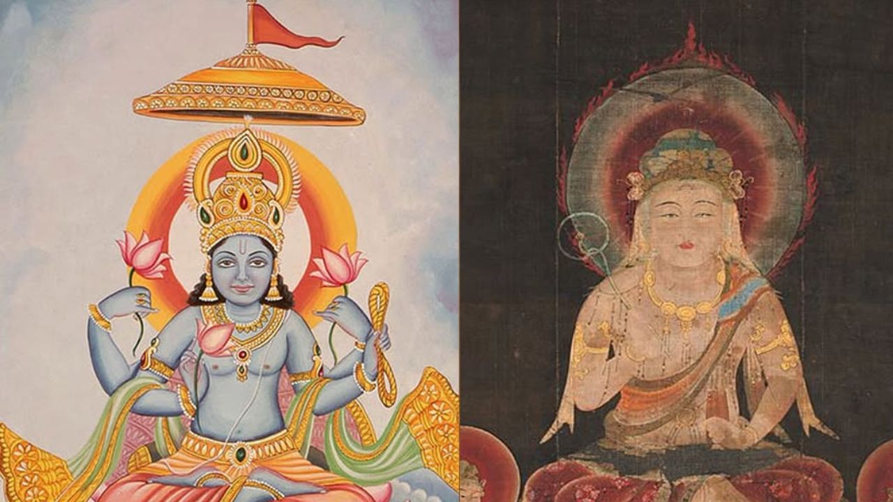 वरुण देव आणि सुतेन : सुतेन ही जपानी बौद्ध परंपरेतील एक महत्त्वाची देवता आहे. सुतेन या नावाचा अर्थ जलदेवता असा होतो. सुतेनचा उगम भारतीय वैदिक परंपरेतील वरुणदेव यांच्याशी जोडलेला आहे.