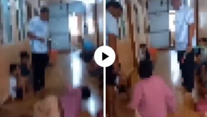 अरे जरा तरी लाज वाटू द्या! अपंग मुलाच्या डोळ्यात भरली मिरची पावडर, बेल्टने मारत शिक्षकाने ओलांडली मर्यादा; Video Viral
