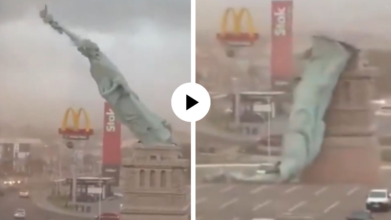ब्राझीलमध्ये वादळाने माजवला कहर, अवघ्या काही सेकंदातच ‘स्टॅच्यू ऑफ लिबर्टि’ची प्रतिमा कोसळली; घटनेचा थरारक Video Viral