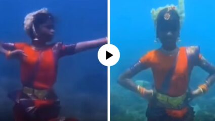 प्लास्टिक टाकणे थांबवा! विद्यार्थिनीने 20 फूट खोल पाण्यात भरतनाट्यम सादर करत दिला संदेश; कलेचे अद्भुत सादरीकरण अन् Video Viral