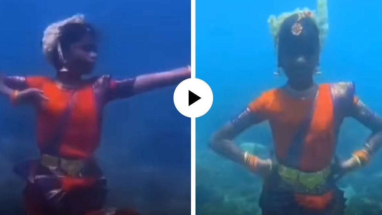 प्लास्टिक टाकणे थांबवा! विद्यार्थिनीने 20 फूट खोल पाण्यात भरतनाट्यम सादर करत दिला संदेश; कलेचे अद्भुत सादरीकरण अन् Video Viral