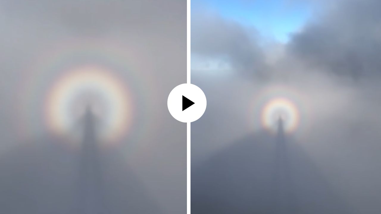 आकाशात फिरताना दिसली रहस्यमय सावली, गिर्यारोहकाने कॅमेरात टिपले अनोखे दृष्य … पाहून सर्वांनाच बसला धक्का; Video Viral