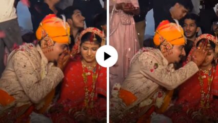 “तेरे माथे के कुमकुम को…” पतीने लावला पत्नीच्या कपाळावरील कुंकवाचा टिळक, लहानश्या कृतीने जिंकले लाखो युजर्सचे मन; Video Viral