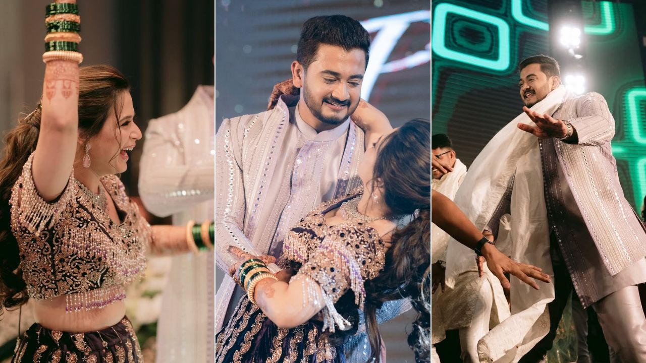 थाटात पार पडला प्राजक्ता – शंभूराजचा संगीत कार्यक्रम! कपलने एकत्र केला डान्स; पाहा PHOTOS