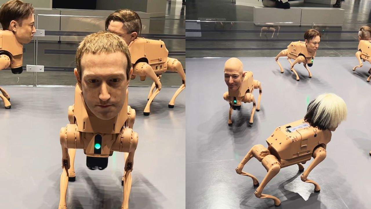 इंटरनेट हादरलं! झुकरबर्ग आणि मस्क झाले रोबोट डॉग, Viral Video ने सोशल मीडियावर घातला धुमाकूळ