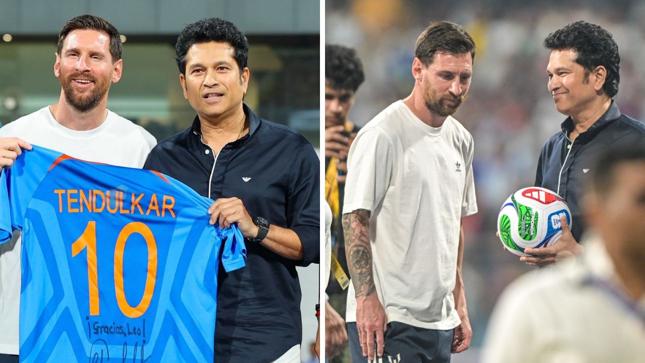 Sachin Tendulkar–Lionel Messi यांची ऐतिहासिक भेट! सचिनने दिली जर्सी, तर मेस्सीनेही दिलं ‘हे’ स्पेशल रिटर्न गिफ्ट