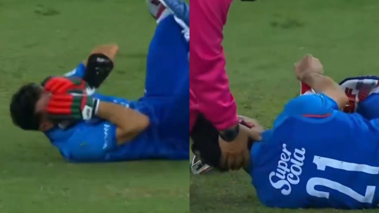 AFG vs WI : चेंडू लागल्याने रहमानउल्लाह गुरबाज जमिनीवर कोसळला, थोडक्यात बचावला खेळाडू! Video Viral