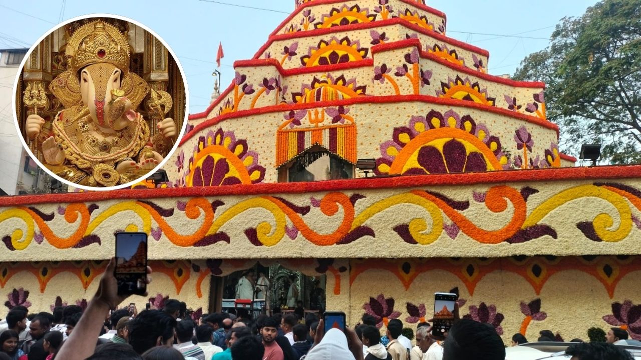 Dagdusheth Halwai Ganapati : नववार्षातील पहिली अंगारकी चतुर्थी : दगडूशेठ’ गणपती मंदिरात भाविकांची पहाटेपासून अलोट गर्दी