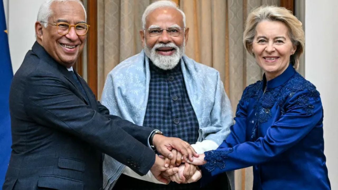 India EU Trade : भारतासोबत मुक्त व्यापार करार पूर्ण होताच EU अध्यक्षांचे ट्रम्प यांना चोख प्रत्युत्तर; टॅरिफवर हल्लाबोल