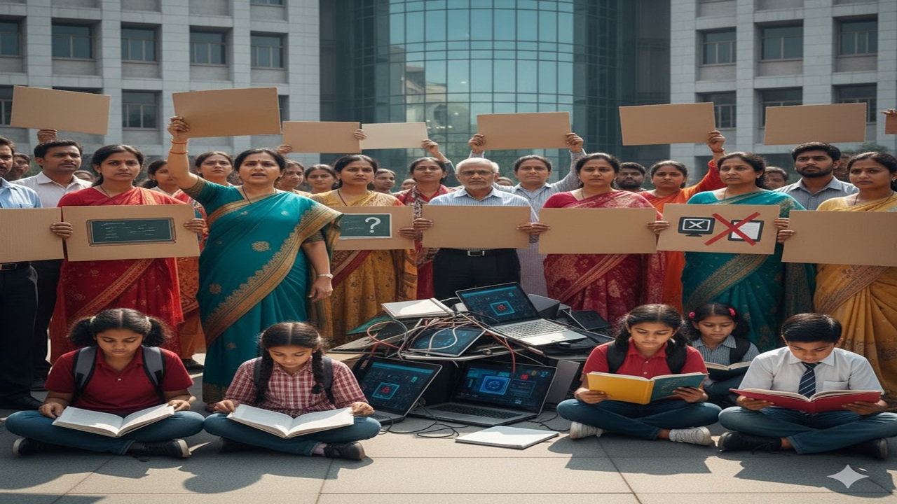 “शिक्षकांना शिकवू द्या, विद्यार्थ्यांना शिकू द्या”, ऑनलाइन कामांच्या जाचाविरोधात शिक्षकांचा एल्गार