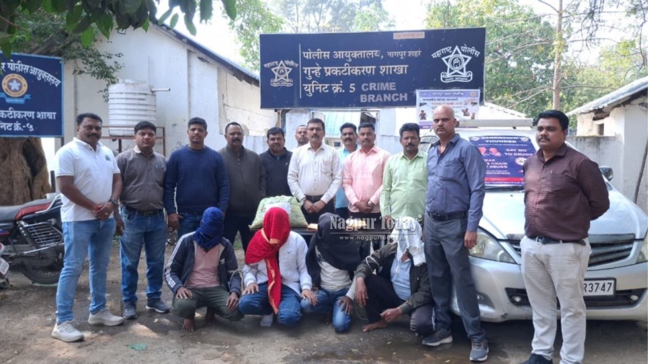 Nagpur Crime: ओडिशातून कारने गांजा तस्करी, भंडारा-नागपूर महामार्गावर चौघांना अटक; ५ किलो माल जप्त