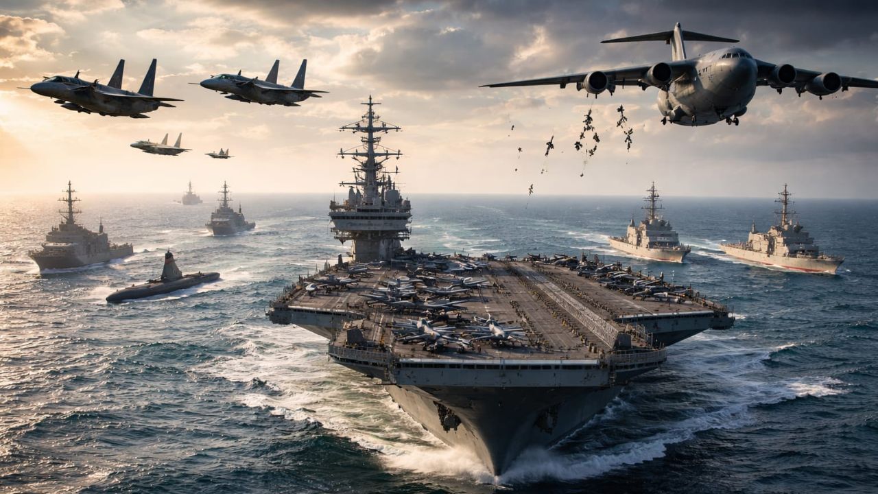 Middle East War : अमेरिकेची हल्ल्याची जंगी तयारी! महाकाय घातक जहाज हिंद समुद्रात दाखल; इराणही प्रत्युत्तर देण्यास सज्ज