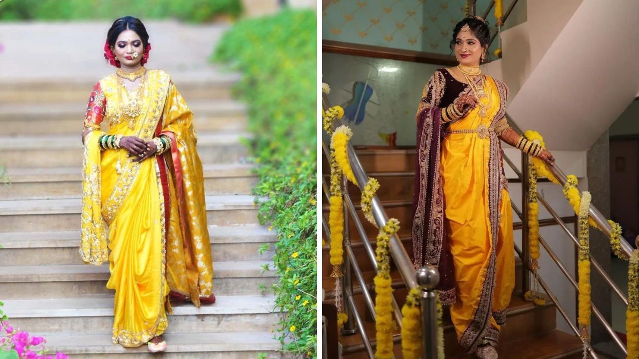 अनेकांना लग्नात रॉयल लुक हवा असतो. अशावेळी तुम्ही पिवळ्या रंगाच्या डिझायनर साडीची निवड करू शकता. या साडीवर कुंदन किंवा सोन्याचे दागिने उठावदार दिसतील. 
