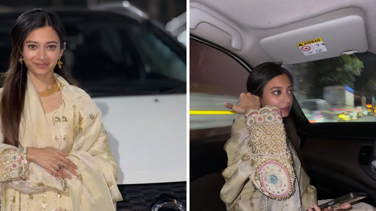 पांढऱ्या रंगच्या अतिशय सिंपल ड्रेसवर त्यांनी कुंदन वर्क केलेला दागिने, लाईट मेकअप आणि मोकळ्या केसांची हेअर स्टाईल करून मिनिमल मेकअप केला आहे. 