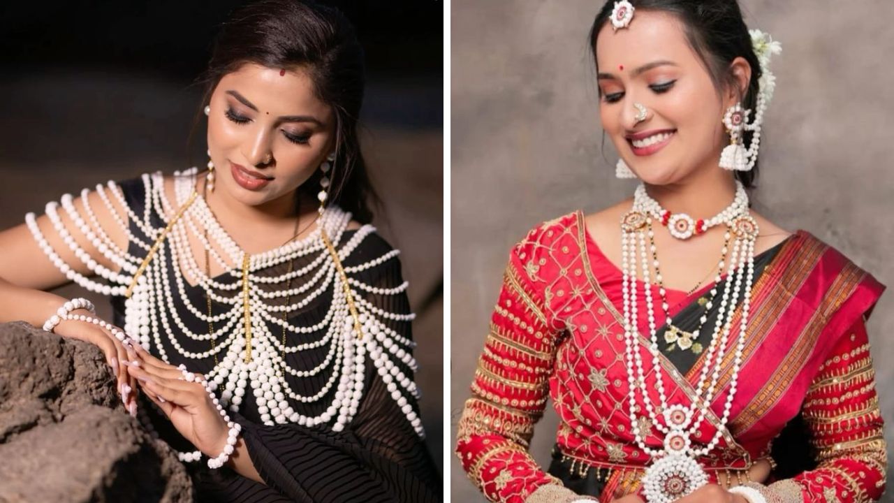 बाजारात हलव्याचे दागिने तुमच्या आवडीनुसार सुद्धा बनवून मिळतात. त्यामध्ये तुम्ही कंबरपट्टा, बाजूबंद इत्यादी दागिने बनवून घेऊ शकता. यामुळे तुमचे हात भरगच्च दिसतील.