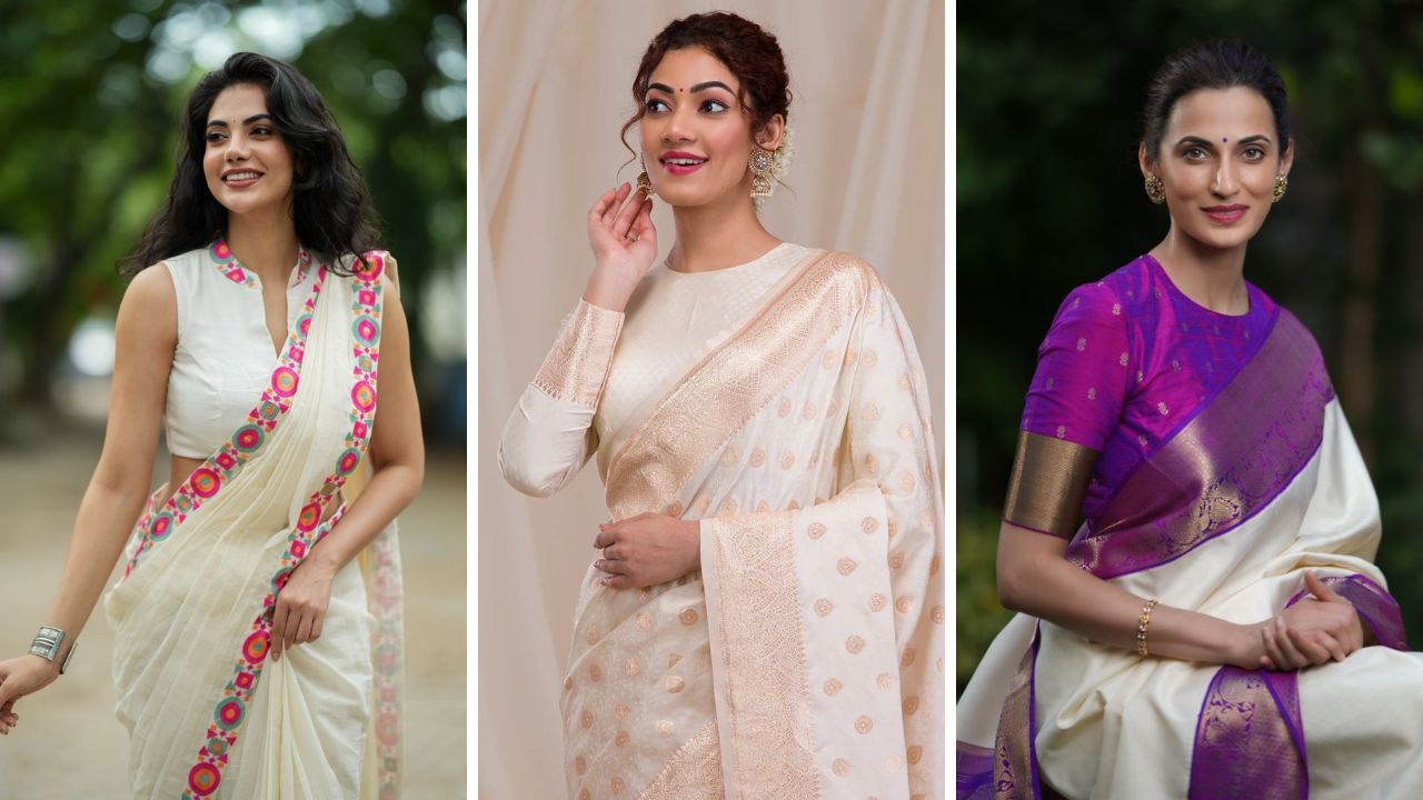 Republic Day 2026: पांढऱ्या शुभ्र साडीवर शोभून दिसतील ‘या’ रंगाचे आकर्षक ब्लाऊज, नेहमीपेक्षा दिसेल हटके लुक