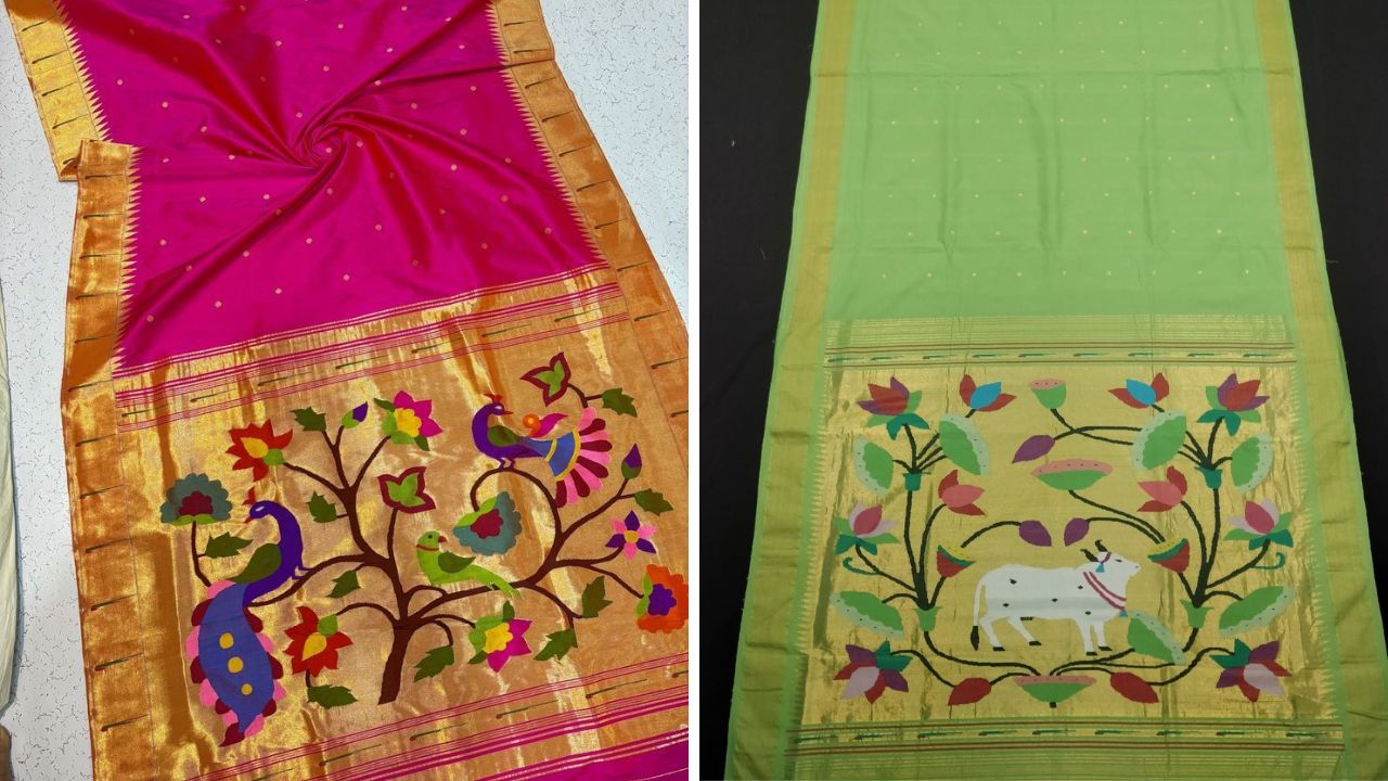 पदरावरती जरतारीचा मोर नाचरा हवा! पैठणी साडीवर आकर्षक पदर सौंदर्यात पाडतील भर, चारचौघांमध्ये दिसाल सुंदर