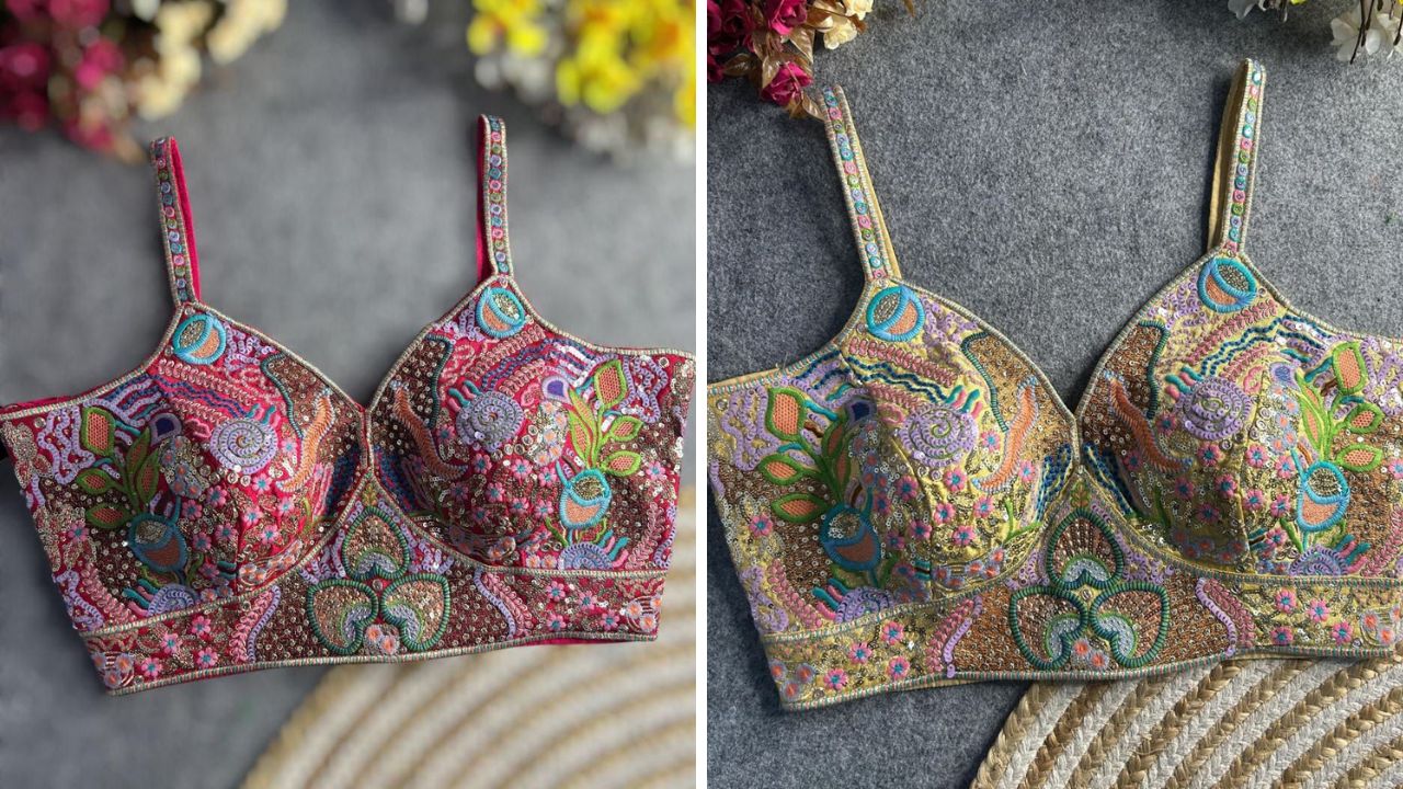 कोणत्याही कॉटन किंवा डिझायनर साडीवर तुम्ही मल्टिकलर ब्लाऊज घालू शकता. अनेकांना स्ट्रॅप असलेले ब्लाऊज घालायला खूप जास्त आवडतात. त्यांच्यासाठी हा पर्याय उत्तम आहे. 