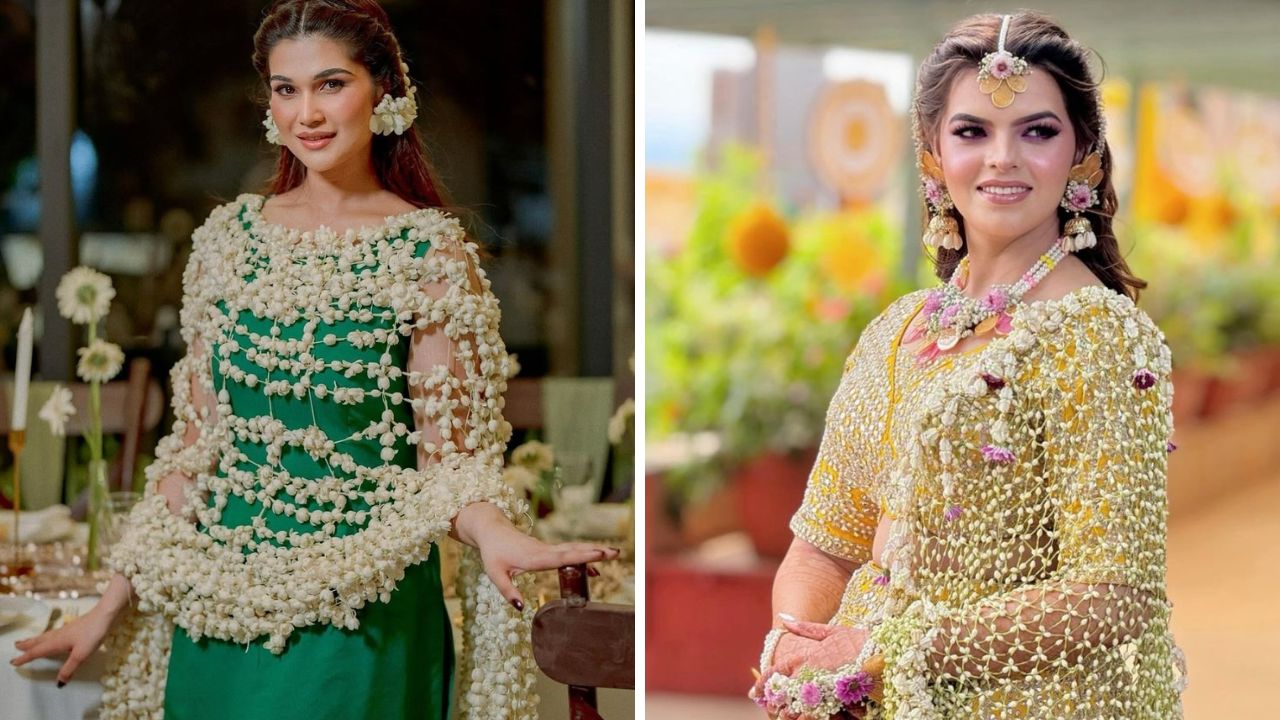 खऱ्याखुऱ्या फुलांपासून आणि कळ्यांपासून बनवलेले फुलांचे दुपट्टे वधूच्या सौंदर्यात भर घालतात. फुलांचा वापर करून बनवलेले सुंदर दुप्पटे सध्या ट्रेडींगला आहेत. 