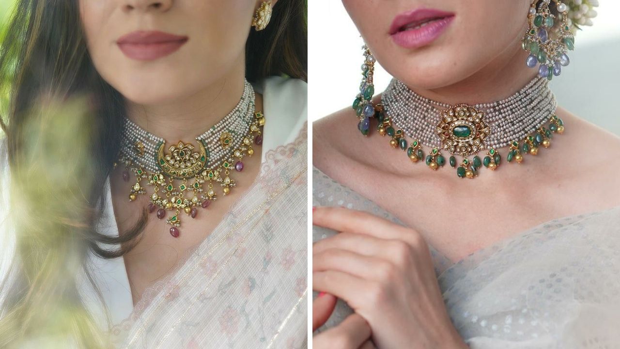 लग्नसमारंभ, हळदी, रिसेप्शन किंवा खास सणावारासाठी तुम्ही चिडामोती चोकरची निवड करू शकता. बारीक बारीक रंगीत मोती आणि चिड्यांची कलात्मक रचना करून तयार केलेला रॉयल चोकर कोणत्याही साडीवर शोभून दिसेल.