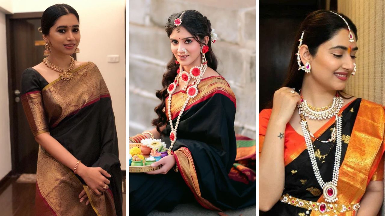 Makar Sankranti 2025: मकरसंक्रांतीनिमित्त खरेदी करा खास काळ्या रंगाची काठपदर साडी, सौंदर्यात पडेल भर