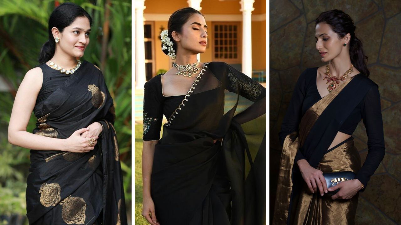 यंदाच्या मकरसंक्रांतीला बॉलिवूड अभिनेत्रींप्रमाणे काळ्या साडीवर करा स्टायलिश मॉर्डन लुक, सगळ्यांपेक्षा दिसाल आकर्षक