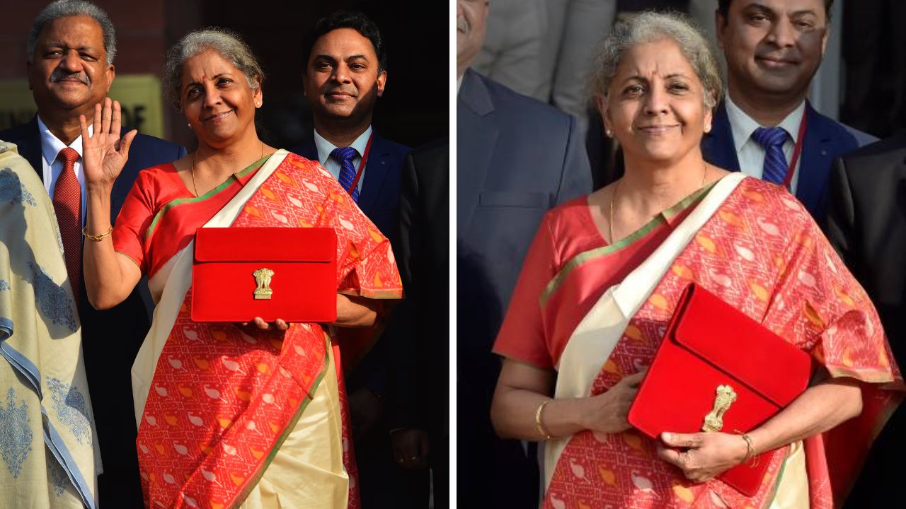 २०२१ चा अर्थसंकल्प सादर करताना निर्मला सीतारमण यांनी लाल आणि ऑफ व्हाईट रंगाची सिल्क पोचमपल्ली साडी परिधान केली होती. साडीच्या पदरावर गुंतागुंतीचे इकत नक्षीकाम करण्यात आले होते. 