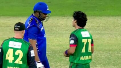 Kieron Pollard – Naseem Shah चालू सामन्यात भिडले! नक्की घडलं काय? सोशल मिडियावर Video Viral