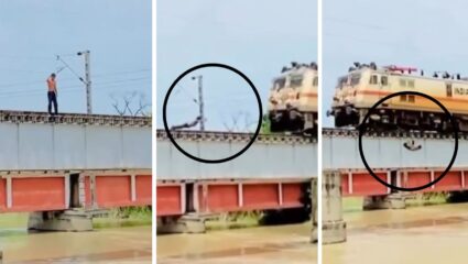 धावत्या ट्रेनसमोर रिल बनवण्याची खुमखुमी; तरुणाचा धोकादायक स्टंट पाहून अंगावर येईल काटा, Video Viral