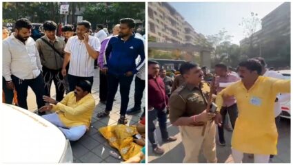 PCMC Election 2026 : पिंपरी गुरवमध्ये मतदान केंद्राबाहेर गोंधळ; निवडणूक अधिकाऱ्यांच्या गाडी समोर बसून आंदोलन