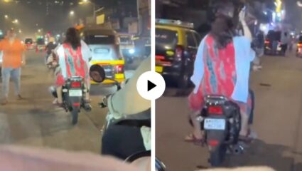 चालू बाईकवर पेटला वाद, बायकोने 27 सेकंदात नवऱ्याला 14 कानशिलात हाणल्या; पण नेमकं घडलं काय? Video Viral