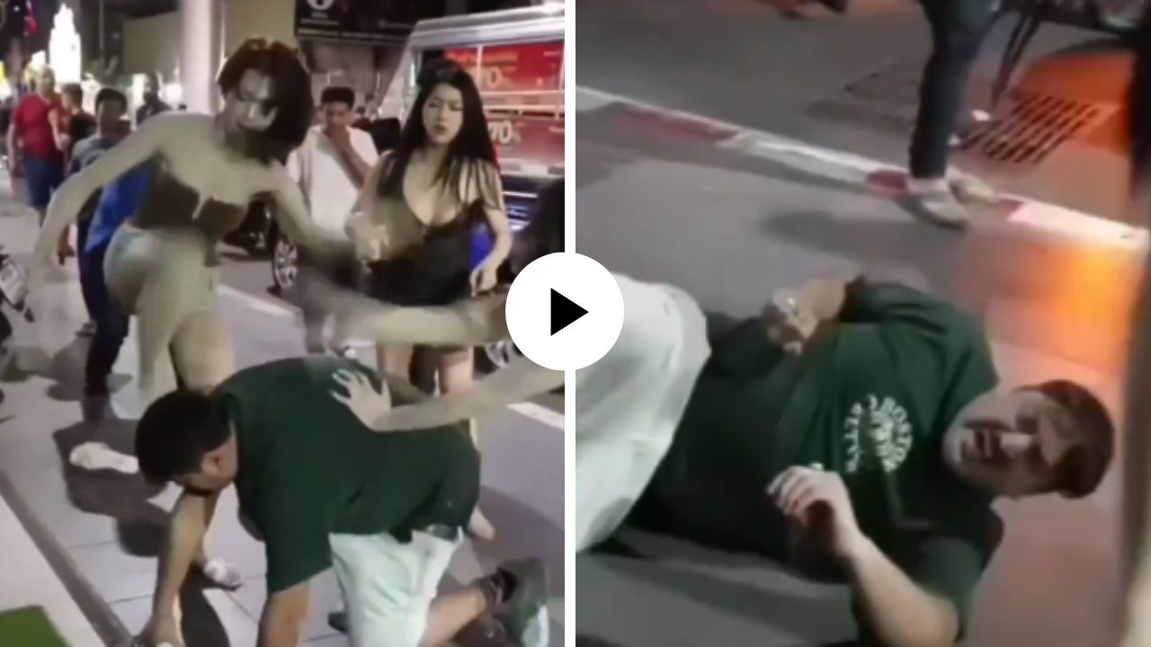 थायलंडच्या ट्रान्सव्हुमनने भारतीय व्यक्तीला भररस्त्यात लाथा-बुक्यांनी चोपलं, पण नक्की घडलं काय? Video Viral