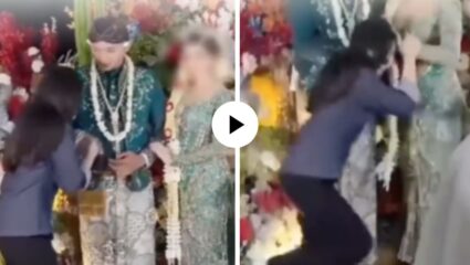 स्टेजवर येताच वराची एक्स करायला लागली Kiss, पण तितक्यातच वधूने असा चोप दिला की… झींज्याच उपटून स्टेजवर पाडलं; Video Viral