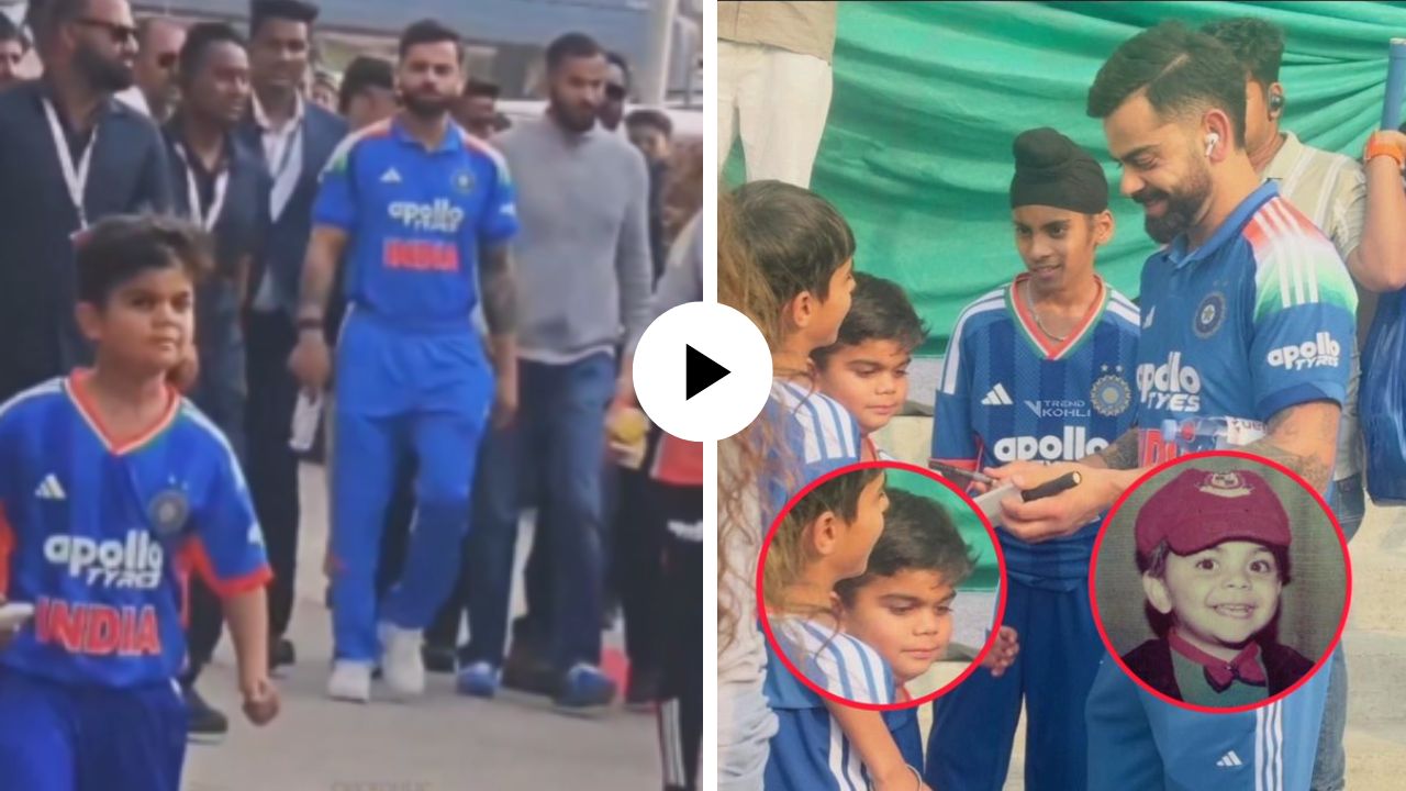 विराट कोहलीसारखा दिसणारा हा मुलगा आहे तरी कोण? पाहून स्वतः किंग कोहली झाला अवाक्; युजर्स म्हणाले, “बस 19-20…”; Video Viral
