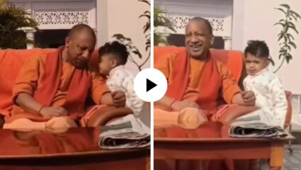 काय पाहिजे तुला…? योगी आदित्यनाथांच्या कानात चिमुकल्याची अशी मागणी, ऐकून मुख्यमंत्र्यांनाही हसू आवरेना; Video Viral
