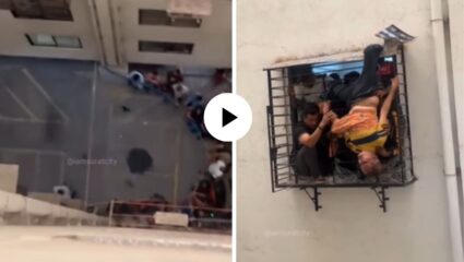 10 व्या मजल्यावरून पडला अन् थेट हवेतच लटकला, जीव जाणार तितक्यात… थरारक अपघाताने सर्वांचाच श्वास रोखला; Video Viral