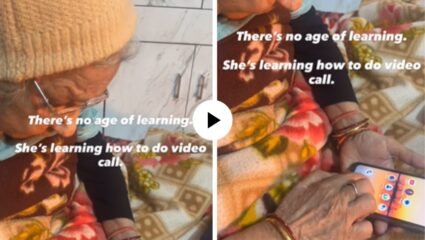 व्हिडिओ कॉलचा मोह आज्जीलाही आवरेना… हात थरथरत असतानाही नातीकडून घेतले प्रक्षिक्षण, पाहून युजर्सही झाले खुश; Video Viral